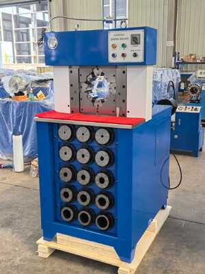 Błękitny przycisk sterowania hydraulicznego węża kręta maszyny z 6-76mm kręcenia zakresu i 165mm Max otwarcie