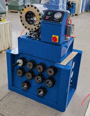 2 Inch Crimping Range Up To 51mm Blue Color Hydraulic Hose Crimping Machine Botton Control Systerm With Fast Change Mould Tool And Rack And 10 Interchangeable Dies