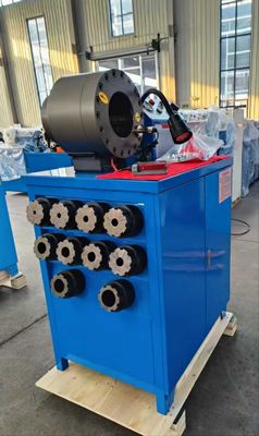 Nowa technologia procesem kształtowania 2 Inch High Model Blue Color 10 Dies Hose Crimper / Rubber Hose Crimping Machine Z 600T siłą kręcenia